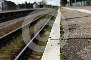 Platform the train station Baltic of Russian town Gatchina.