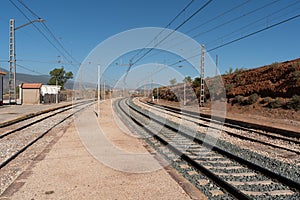 Platform of a train station in the south of Almeria in Spain