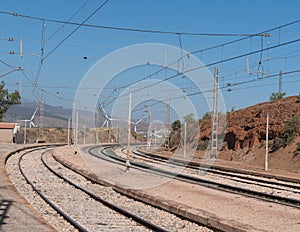 Platform of a train station in the south of Almeria in Spain