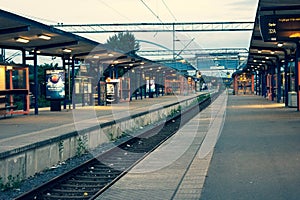 A platform at a train station in Sweden