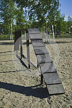 A platform for walking and training dogs in a city park