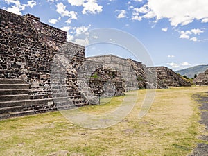 Platforms along the Avenue of the Dead showing the talud-tablero architectural style, Teotihuacan archaeological site, Mexico photo