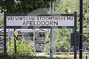 Platforms of old train station Apeldoorn where steam train stops