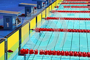 Platforms for start in swimming pool