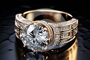 Platinium Diamond wedding ring isolated