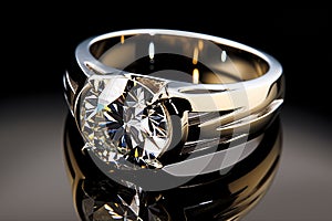 Platinium Diamond wedding ring isolated