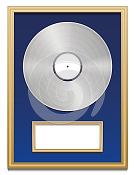 Platinum Certified Platin Record Plaque Blank Frame photo