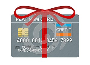 Platinum Credit cards with ribbons