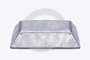 Platinum ingot or bar, noble metal, used in the production of catalysts, luxury jewelry, isolated white background