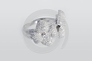 Platinum ring with diamonds