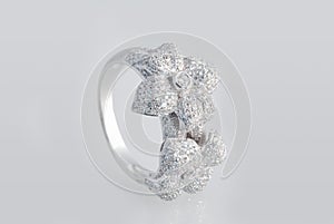 Platinum ring with diamonds