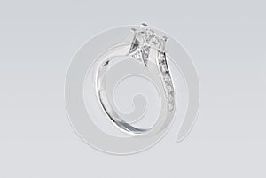 Platinum ring with diamonds