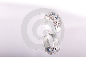 Platinum ring with sapphires