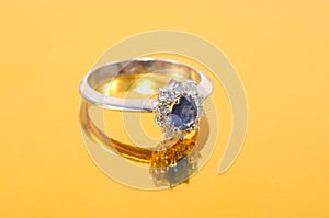 Platinum sapphire ring