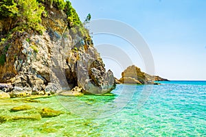 Platis Gialos Beach crystal clear waters of Platis Gialos Beach Kefalonia island Greece