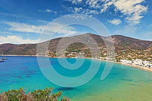 Platis Gialos beach of Sifnos island, Greece