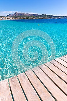 Platja de Alcudia beach pier in Mallorca Majorca