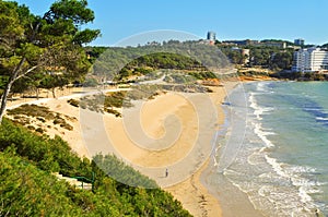 Platja Llarga beach, in Salou, Spain photo