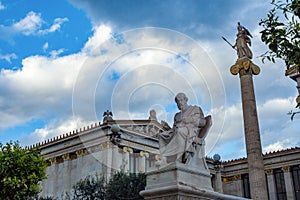 Plato and athena statues