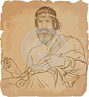 Plato portrait in line art, vector. photo