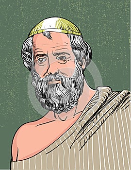 Plato portrait in line art illustration