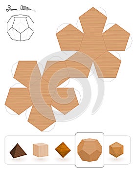 Platonic Solids Dodecahedron Wooden Texture