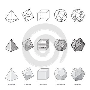 Platonic solids, illustration
