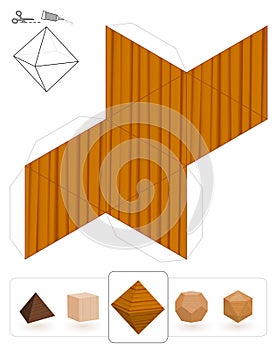 Platonic Solids Octahedron Wooden Texture photo
