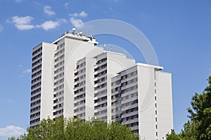 Plattenbau with blue sky