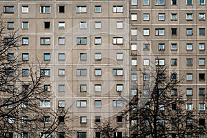 Plattenbau building facade