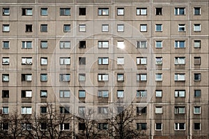 Plattenbau building facade