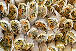 Platter of burritos, with vegan ingredients