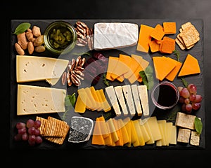 platter of cheese sliced different ways.