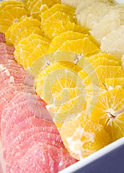 Platter fresh fruit oranges grapefruit