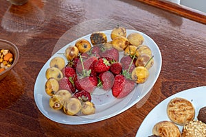 Platter of Fruit on Table