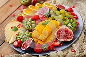 Platter fruits and berries