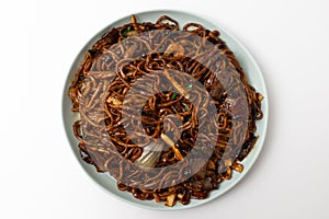 Platter Jjajangmyeon on a white background