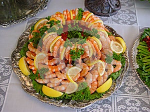 Platter of shrimp