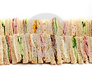 A Platter of Triangular Sandwiches