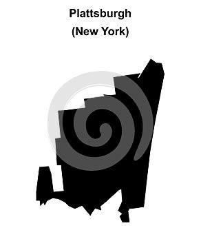 Plattsburgh outline map
