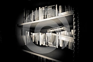 Spooky bookself - let us get into a strange library photo