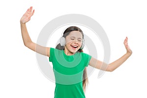 Play any song. Try premium account. Enjoy nonstop music. Privilege of premium music account. Little girl listen music
