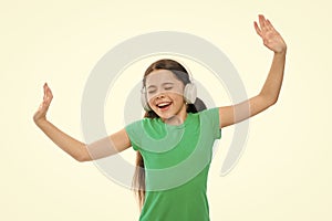 Play any song. Try premium account. Enjoy nonstop music. Privilege of premium music account. Little girl listen music