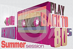 Play Back to 80s Summer session Sign photo