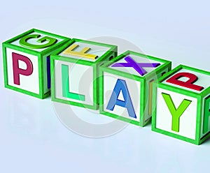 Play Blocks Show Fun Enjoyment And Games