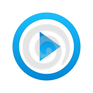 Play button, flat design style vector icon. UI element