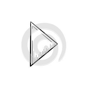 Play button hand drawn outline doodle icon. photo