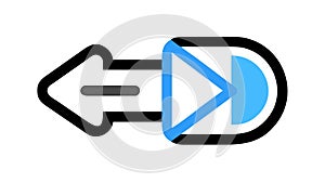 Play Button Hourglass for Time Control, vector design Generative AI