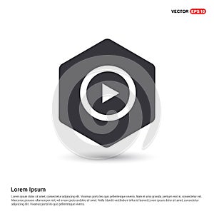 Play button icon Hexa White Background icon template