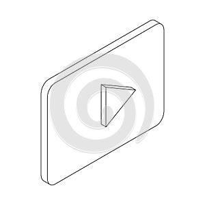 Play button icon, isometric 3d style